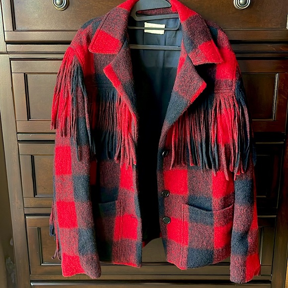Divine Heritage Fringe Coat in Red Clover & Onyx - Picture 6 of 6